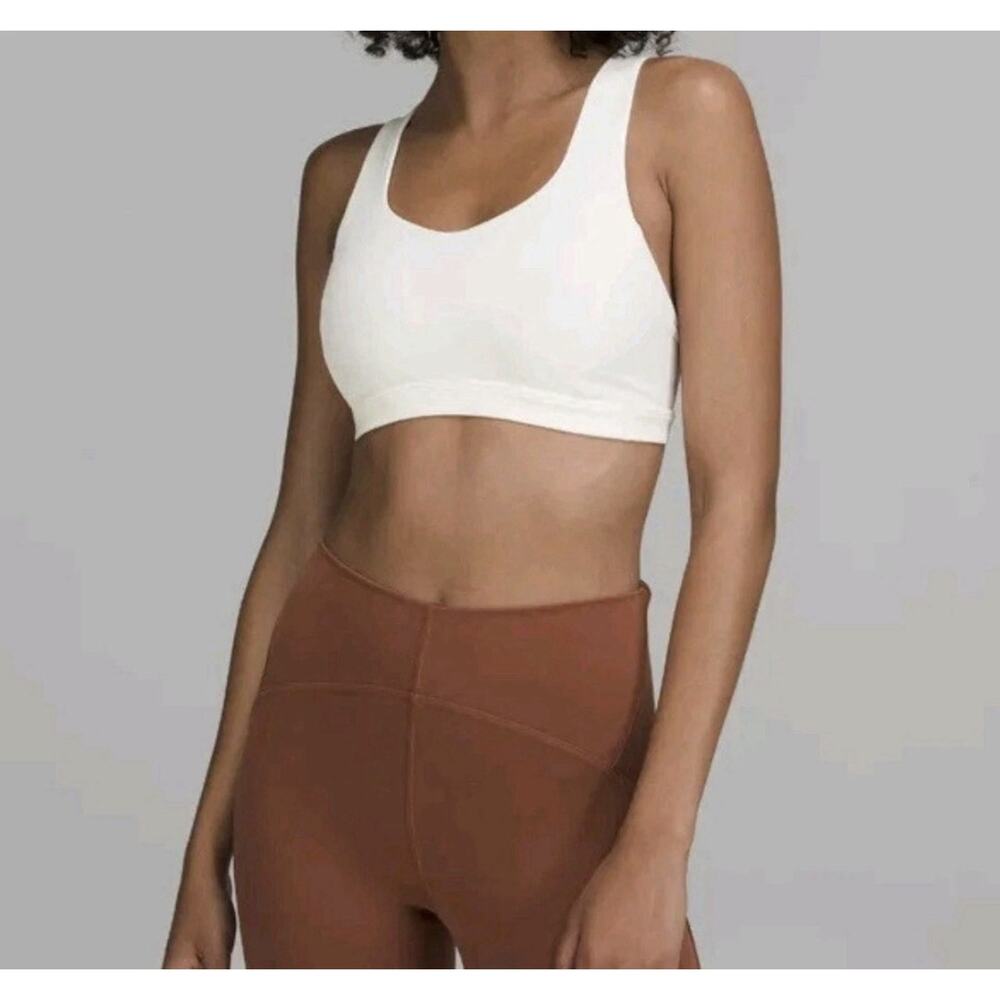 LULULEMON Free To Be Serene Sports Bra Strappy White Size 8